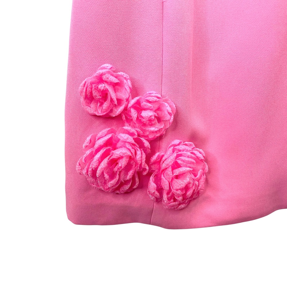 Elliatt Trompe 3D Floral Mini Dress Size S barbie pink square neck coquette - Picture 6 of 11